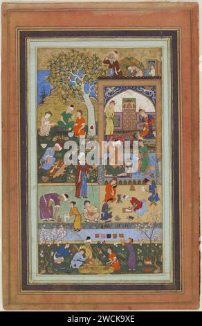 Une scène scolaire de Mir Sayyid Ali, Iran, Tabriz, ca. 1540, Freer (orig). Banque D'Images