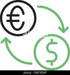 Image vectorielle d'icône dollar à euro. Illustration de Vecteur