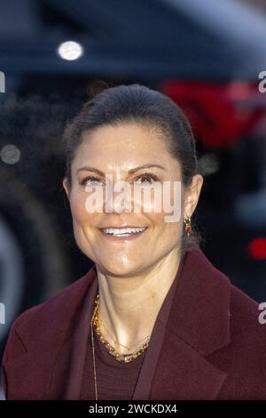 Stockholm, Suède. 16 janvier 2023. La princesse Victoria visite l'Académie de la Défense à Stockholm, en Suède. 16 janvier 2023. Photo Henrik Montgomery/TT/code 10060 crédit : TT News Agency/Alamy Live News Banque D'Images