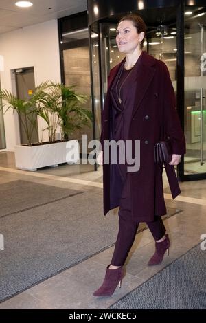 Stockholm, Suède. 16 janvier 2023. La princesse Victoria visite l'Académie de la Défense à Stockholm, en Suède. 16 janvier 2023. Photo Henrik Montgomery/TT/code 10060 crédit : TT News Agency/Alamy Live News Banque D'Images