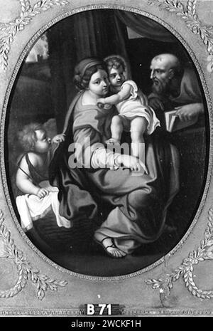 A. Carracci - de Heilige Familie met Johannes de Doper - B71 Banque D'Images