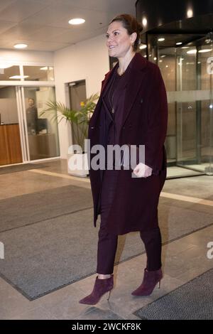 Stockholm, Suède. 16 janvier 2023. La princesse Victoria visite l'Académie de la Défense à Stockholm, en Suède. 16 janvier 2023. Photo Henrik Montgomery/TT/code 10060 crédit : TT News Agency/Alamy Live News Banque D'Images