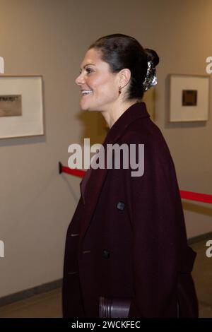 Stockholm, Suède. 16 janvier 2023. La princesse Victoria visite l'Académie de la Défense à Stockholm, en Suède. 16 janvier 2023. Photo Henrik Montgomery/TT/code 10060 crédit : TT News Agency/Alamy Live News Banque D'Images