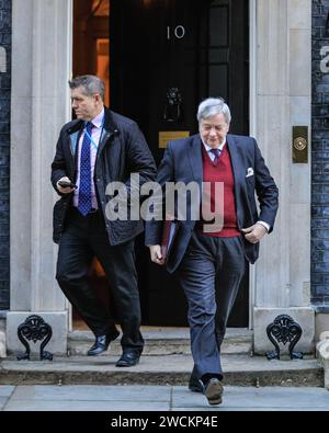 Londres, Royaume-Uni. 16 janvier 2024. Lord True, leader de la Chambre des lords. Les ministres du gouvernement Sunak assistent aujourd'hui à la réunion hebdomadaire du Cabinet à Downing Street. Crédit : Imageplotter/Alamy Live News Banque D'Images