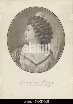 Portrait de Johanna Cornelia Wattier, François Joseph Pfeiffer (i), 1787 - 1796 tirage gravure sur papier Amsterdam Banque D'Images