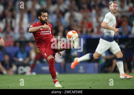 Madrid, Espagne. 01 juin 2019. Mohamed Salah, de Liverpool, a été témoin de l'inaction lors de la finale de l'UEFA Champions League entre Tottenham et Liverpool à Wanda Metropolitano. Score final ; Tottenham 0:2 Liverpool. (Photo Grzegorz Wajda/SOPA Images/Sipa USA) crédit : SIPA USA/Alamy Live News Banque D'Images