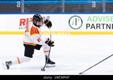 Stockholm, Stockholm, Suède. 16 janvier 2024. Brynas Noemi Neubauerova pendant le match en SDHL entre Djurgarden IF et Brynas sur Hovet le 16 janvier à Stockholm (crédit image : © Johan Dali/ZUMA Press Wire) À USAGE ÉDITORIAL UNIQUEMENT! Non destiné à UN USAGE commercial ! Banque D'Images