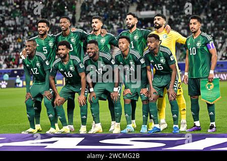 Doha, Qatar. 17 janvier 2024. Arabie saoudite - Oman Groupe F - coupe d'Asie de l'AFC Qatar 2023 au Khalifa International Stadium. Crédit : Meng Gao/Alamy Live News Banque D'Images