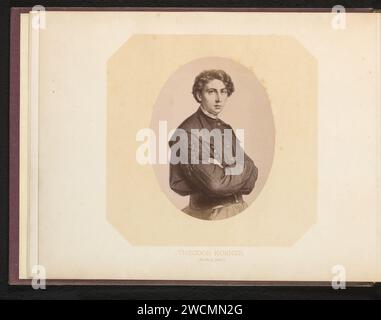 Production photographique d'un portrait signé de Theodor Körner de 1809, Anonyme, d'après Friedrich Wilhelm Heinrich Martersteig, c. 1860 - c. 1875 photographie papier papier imprimé portrait d'un écrivain Banque D'Images