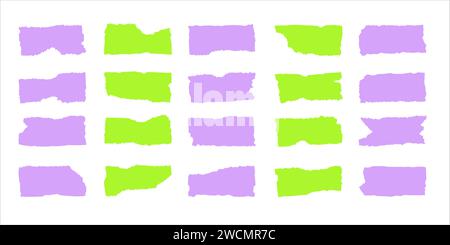 Icônes vectorielles de zones de texte avec bords nervurés. Illustration de Vecteur