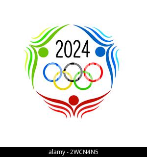 Jeux olympiques d'été 2024. PARIS, FRANCE, dessin à la main. Pas ai . Illustration vectorielle. Illustration de Vecteur