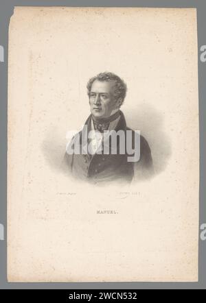 Portret van Jacques-Antoine Manuel, Pierre Roch Vigneron, 1823 estampe Paris personnages historiques Banque D'Images