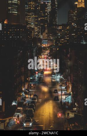 Chinatown Street View depuis Manhattan Bridge Banque D'Images