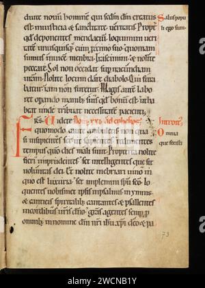 Aarau, Aargauer Kantonsbibliothek, MsWettF 13, F. 73r – Epistolare OCist. Banque D'Images