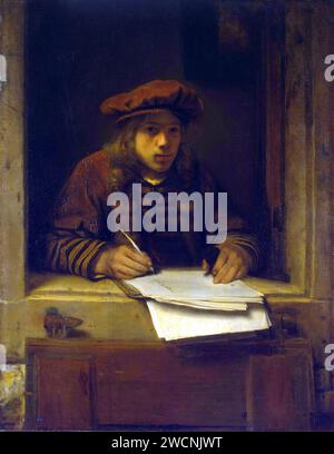 Samuel Dirksz van Hoogstraten (1627 – 1678) peintre hollandais, autoportrait Banque D'Images