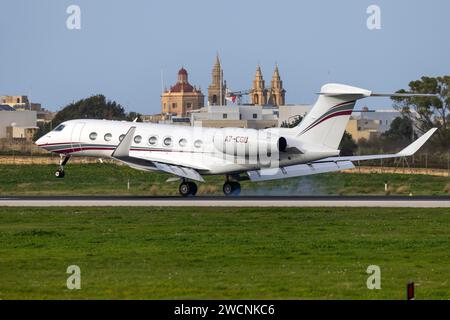 Qatar Executive Gulfstream Aerospace G650ER (G-VI) (REG : A7-CGU), un nouvel avion pour cet opérateur. Banque D'Images