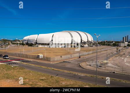 Vue sur le stade de football Arena das Dunas qui a été construit pour accueillir les matchs de la coupe du monde 2014 à Natal City Banque D'Images
