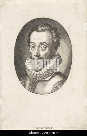 Portrait du poète François de Malherbe, Johannes Wierix, 1609 - 1620 print Anvers gravure papier cou-équipement  vêtements (avec NOM) (+ vêtements pour hommes) Banque D'Images