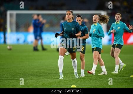 Mary Fowler se prépare à la demi-finale Australie - Angleterre de la coupe du monde féminine de la FIFA 2023 Australie et Nouvelle-Zélande, Sydney, Australie, 16 août Banque D'Images