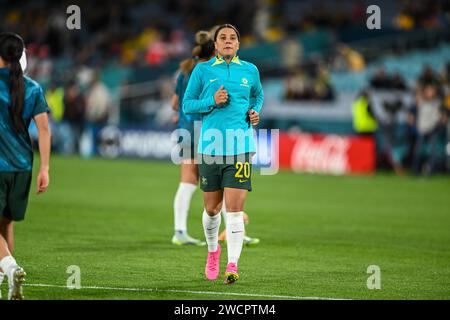 Sam Kerr se prépare à la demi-finale Australie - Angleterre de la coupe du monde féminine de la FIFA 2023 Australie et Nouvelle-Zélande, Sydney, Australie, le 16 août Banque D'Images