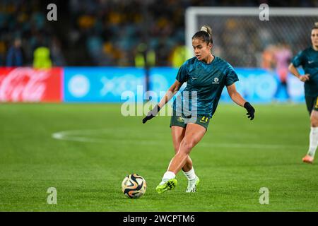 Mary Fowler se prépare à la demi-finale Australie - Angleterre de la coupe du monde féminine de la FIFA 2023 Australie et Nouvelle-Zélande, Sydney, Australie, 16 août Banque D'Images