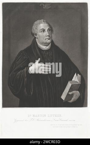 Portret Van Martin Luther, Frederik Christian Bearwear, d'après Lucas Crancha (i), 1803 - après 1833 imprimer Amsterdam papier gravure / gravure Banque D'Images