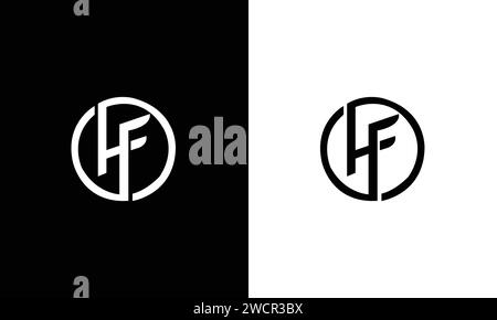 Logo alphabétique de lettre monogramme initial HF abstrait Illustration de Vecteur