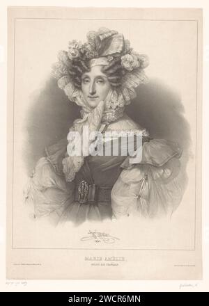 Portrait de Marie Amélie van Bourbon-Sicily, Henri Grévedon, 1831 estampe Paris sur papier personnages historiques Banque D'Images