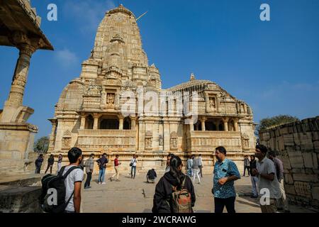 Chittorgarh, Inde - 6 janvier 2024 : Temple Kumbha Shyam au fort de Chittorgarh à Chittorgarh, Rajasthan, Inde. Banque D'Images