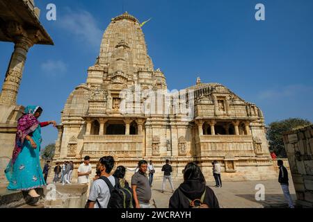 Chittorgarh, Inde - 6 janvier 2024 : Temple Kumbha Shyam au fort de Chittorgarh à Chittorgarh, Rajasthan, Inde. Banque D'Images