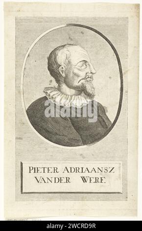 Portrait du maire Pieter Adriaansz. Van der Werff, Iven Besoet, After Unknown, 1730 - 1769 print pays-Bas papier gravure / gravure Banque D'Images