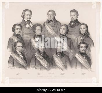 Portrait de groupe avec des membres du gouvernement provisoire de la République française, Antoine Maurin, 1848 imprimeur : Parispublisher : Parispublisher : Parispublisher : London paper. personnages historiques. politicien, p. ex. chef de parti. proclamation du nouveau gouvernement Banque D'Images