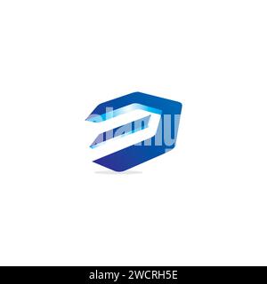 Logo 3D simple et moderne. Logo lettre B. Illustration de Vecteur