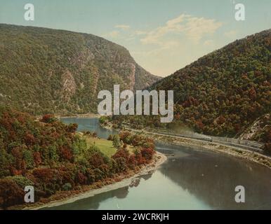 Vue de la rivière Delaware depuis Winona Cliff, Delaware Water Gap, Pennsylvanie 1898. Banque D'Images