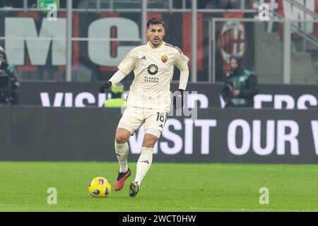 Janvier 14 Milan - Italie - sport, football - Milan vs Roma Championnat d'Italie 2023/2024 - Stade G. Meazza - dans l'image : Leandro Paredes (16 COMME R Banque D'Images