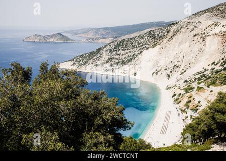 céphalonie Grèce. Plage de Platia Ammos l'une des plus belles plages Banque D'Images