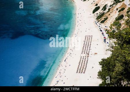 céphalonie Grèce. Plage de Platia Ammos l'une des plus belles plages Banque D'Images