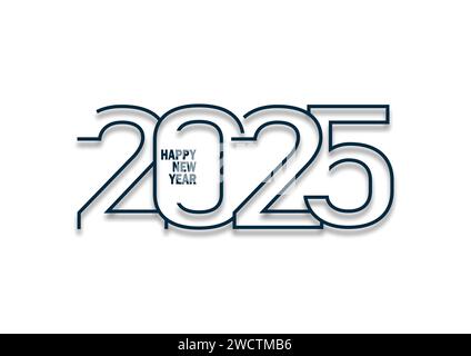 Bonne année 2025 carte de voeux conception de texte Illustration de Vecteur