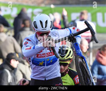 Champion d'Europe Michael Vanthourenhout de Belgique Banque D'Images