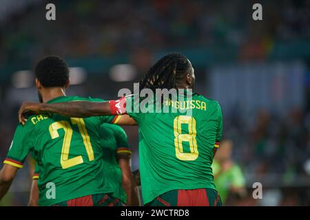 Frank Magri et Zambo Anguissa célèbrent le but de Franck Magri Banque D'Images