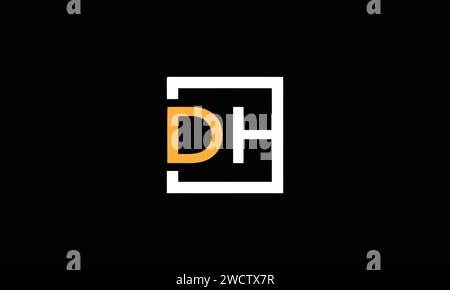 Lettres alphabétiques monogramme icône logo DH Illustration de Vecteur