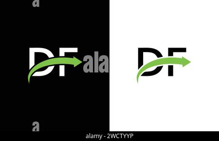 Initiales lettre monogramme DF logo design Illustration de Vecteur