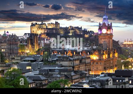 Vue aérienne depuis Calton Hill, Édimbourg, Grande-Bretagne Banque D'Images