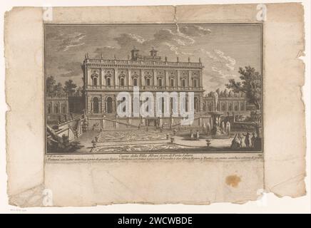 Villa Albani te Rome, Giuseppe Vasi, 1747 - 1761 imprimer vue de la façade de la Villa Albani. Numéroté en bas à droite : 190. Titre et liste explicative des numéros dans STUDMARGE. Italie papier gravure architecture civique ; édifices ; habitations Villa Albani. Rome Banque D'Images