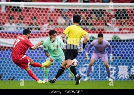 Doha, Qatar. 17 janvier 2024. Liban v Chine PR Group A - AFC Asian Cup Qatar au stade Al Thumama. Crédit : Meng Gao/Alamy Live News Banque D'Images