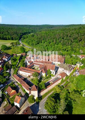 Allemagne, Bade Württemberg, Parc naturel de Schönbuch, Tubingen, Bebenhausen, Abbaye de Bebenhausen (vue aérienne) Banque D'Images