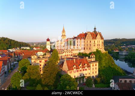 Allemagne, Baden Württemberg, en Haute Souabe (Schwäbische Alb), Sigmaringen, château de Sigmaringen, un château de Hohenzollern, royal palais résidentiel et siège administratif des Princes de Hohenzollern-Sigmaringen Banque D'Images