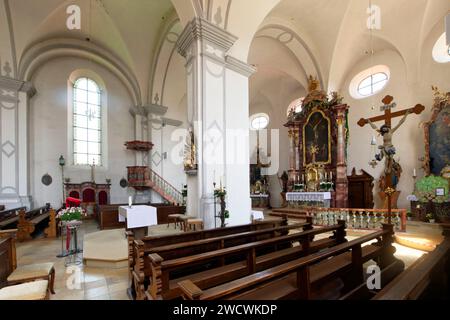 Allemagne, Bade Wurttemberg, haute-Souabe, route baroque haute-Souabe, Steinhausen an der Rottum, église de pèlerinage de l'Assomption Banque D'Images