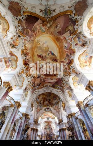 Allemagne, Bade Wurttemberg, Alb souabe (Schwaebische Alb), route baroque souabe supérieure, Zwiefalten, ancienne église du monastère abbatial Banque D'Images