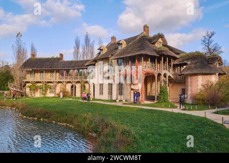 France, Yvelines, Versailles, Château de Versailles, classé au patrimoine mondial de l'UNESCO, Hameau de la Reine, la Maison de la Reine Banque D'Images